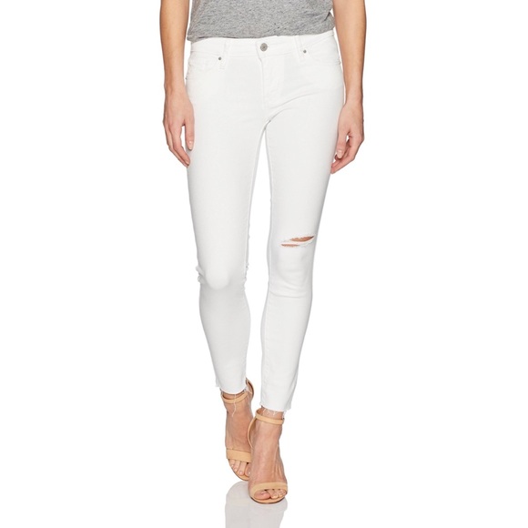 Levi's Denim - Levi’s Mid Rise 711  White Distressed Skinny Jeans